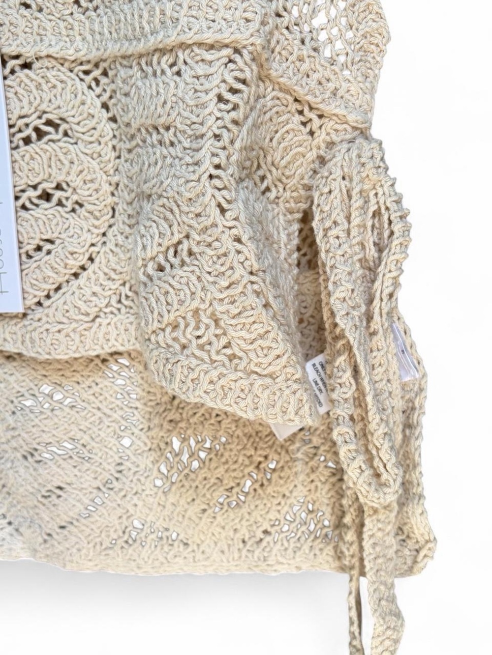 NWT House of Harlow 1960 Beige Crochet Knit Crop Top One Size - Picture 6 of 7